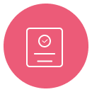 En rosa vektor ikon med en försäkring
