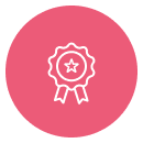 En rosa vektor ikon med en medalj i